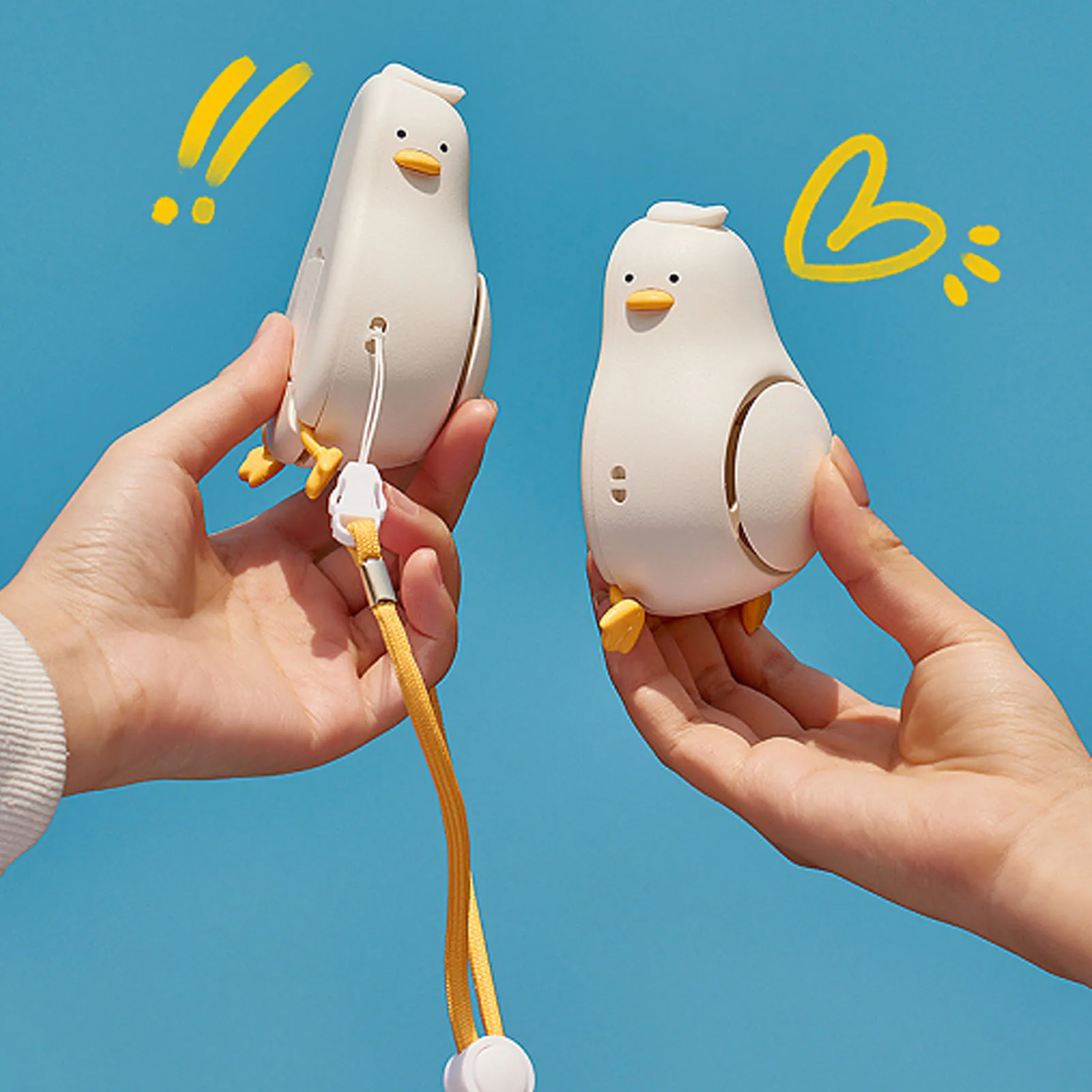 

Милый шейный вентилятор, подвесной шейный вентилятор, регулируемый ремешок, милая утка, мультяшная форма, руки, носимый вентилятор для работы, уличный шейный вентилятор 5 В