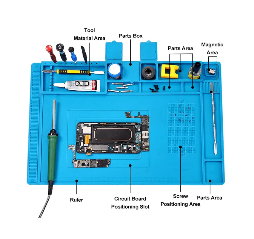 Heat Insulation Repair Pad Soldering Work Station Mat Silicon Welding Soldering Maintenance Platform