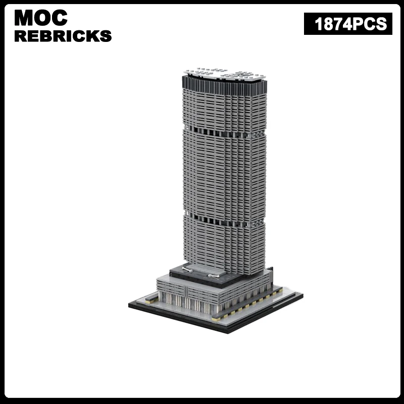 Modern Architecture Series MetLife Building MOC 1:800 Edifice Building Blocks Assembly Model Bricks Display Creative Kid Toy Git