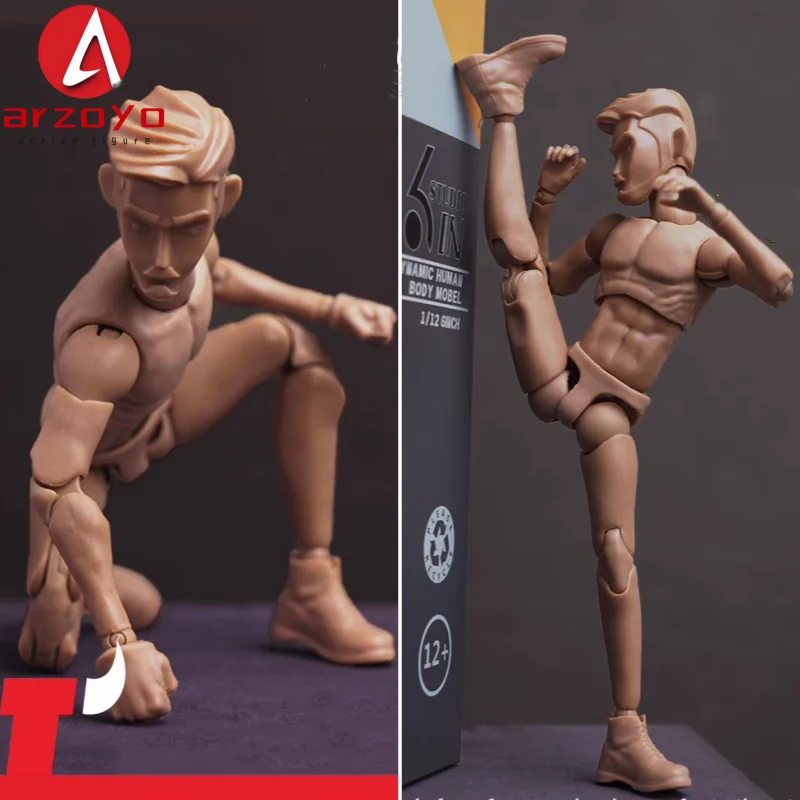 

6in Studio 1/6 Scale Child Super Flexible Joint Body 7'' Action Figure Body Doll Model Movable Comic Articulated Body