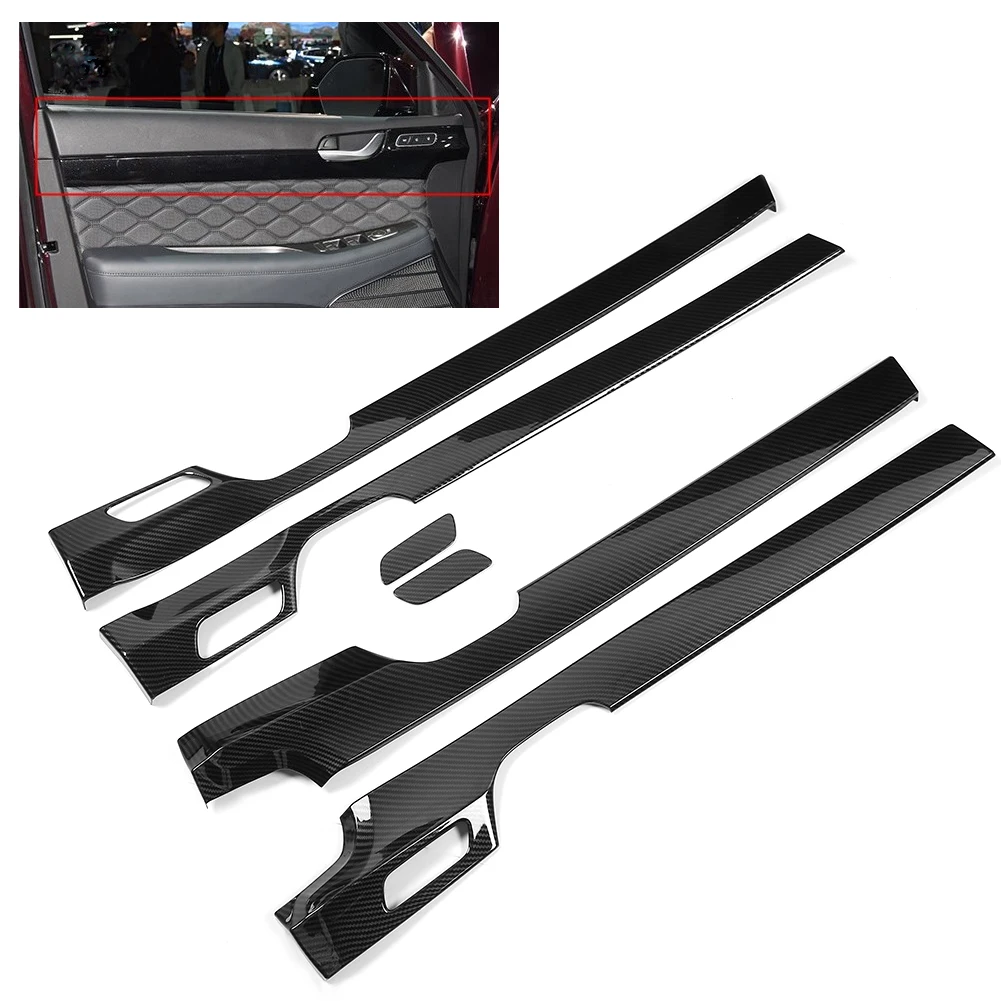 

Подлокотник для межкомнатной двери автомобиля, полосатая отделка, Стиль углеродного волокна, подходит для Hyundai Palisade 2019-2020, чехол для автомобиля