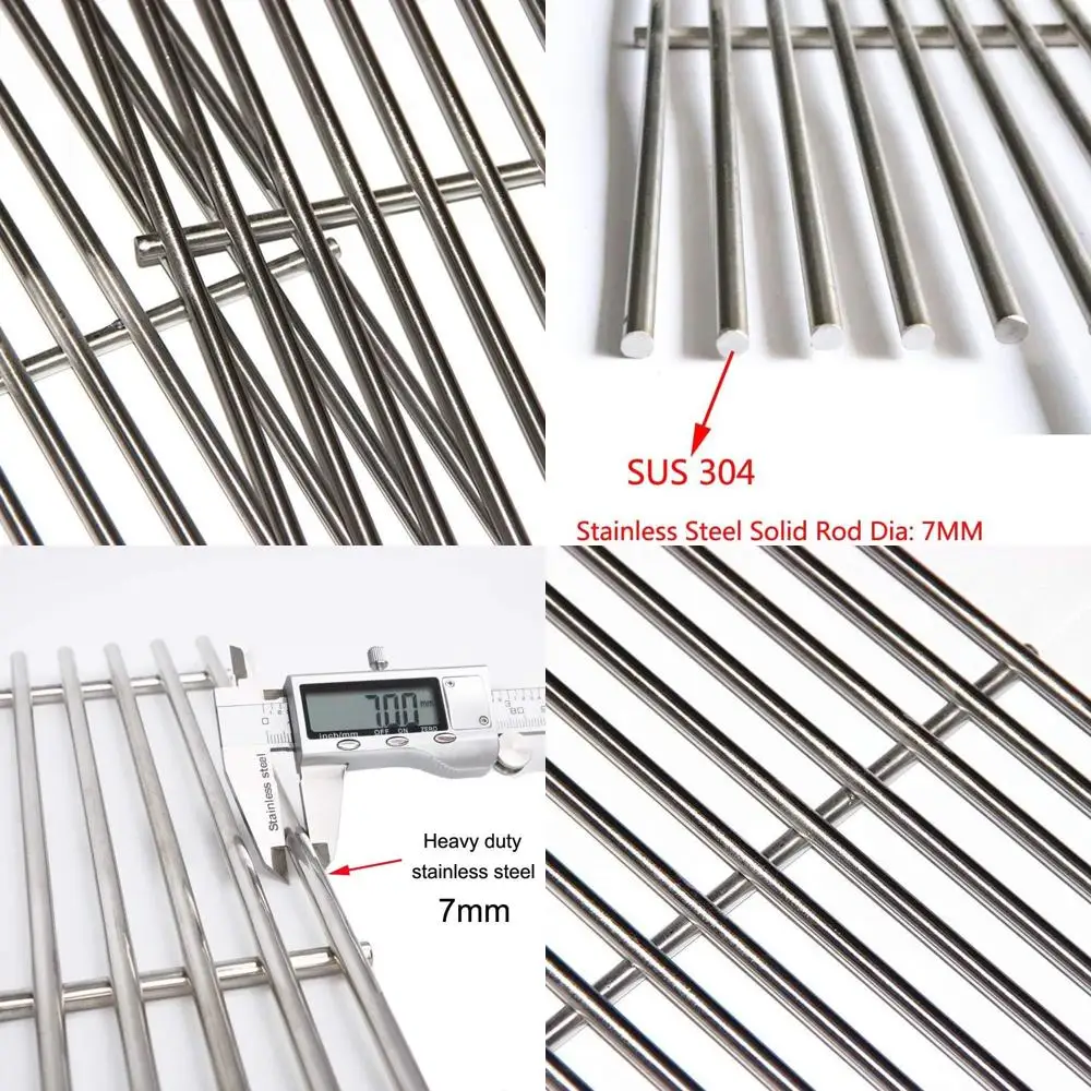 

Stainless Steel Cooking Grids - 3-Pack Replacement for 17.3/4 Grills, Long-lasting Durable BBQ Grates