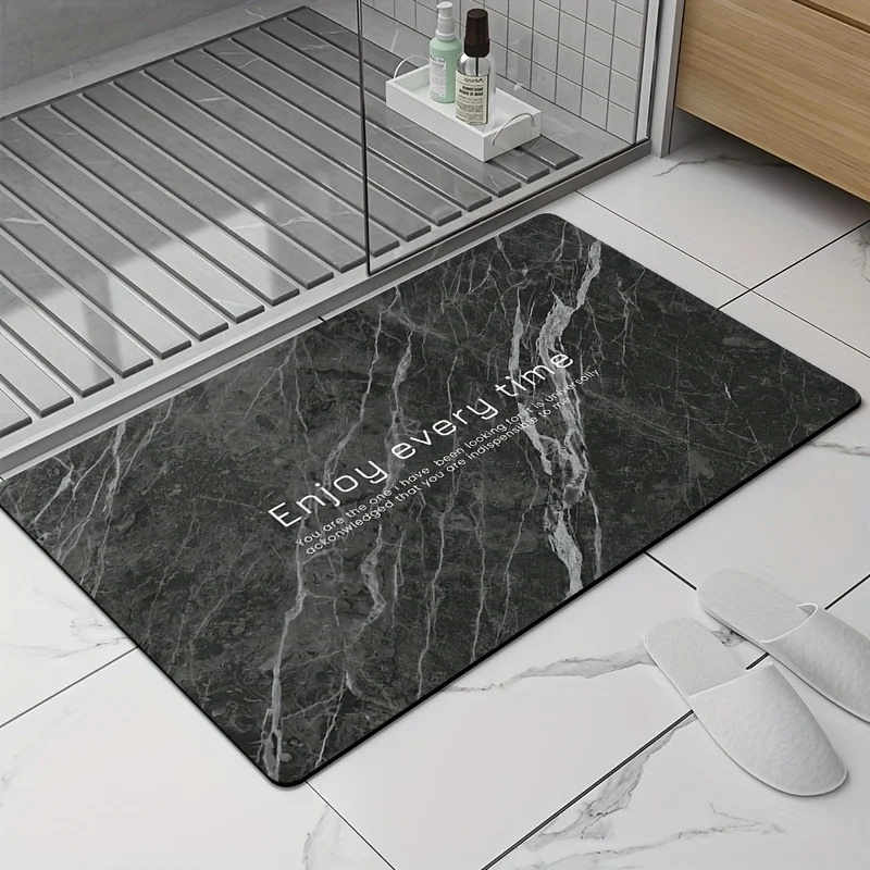 Marble Texture Diatom Mud Floor Mats Stain-resistant Bathroom Water-absorbent Quick-drying Mat Floor Mat Non-slip Entry Carpet