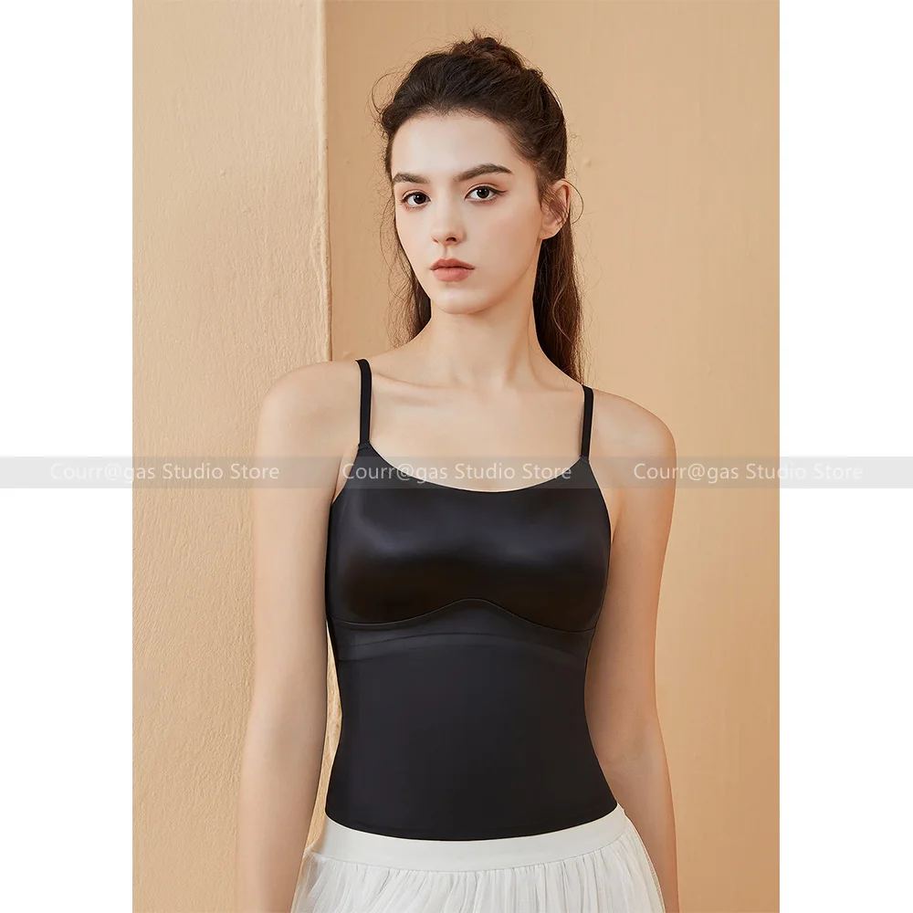 

2024 New style bra strap-free integrated fixed cup beautiful back seamless vest with chest pad