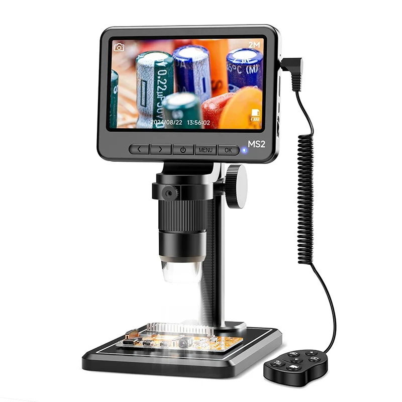 مجهر رقمي 5 بوصة 1200X مجهر USB مع 8 المصابيح 1920p مجهر لحام للإصلاح متوافق مع نظام التشغيل Windows/Mac OS #1