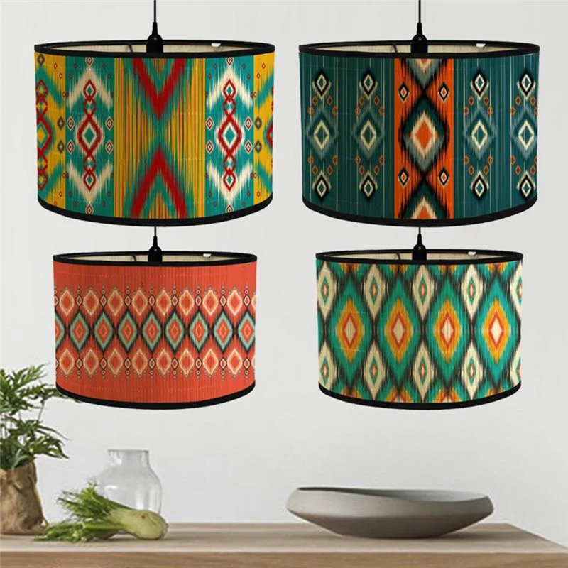 A25I-Lamp Shades Print Oval Lamp Shade 30X30x20cm Vintage Lamp Shades For Chandeliers And Floor Lamps B