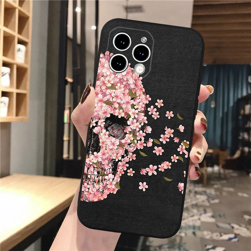 

Phone Case For iphone 17 Pro Max Air 16 15 14 13 Pro Max 15 16 Pro 15Plus Skull Skeleton Woman Case Funda