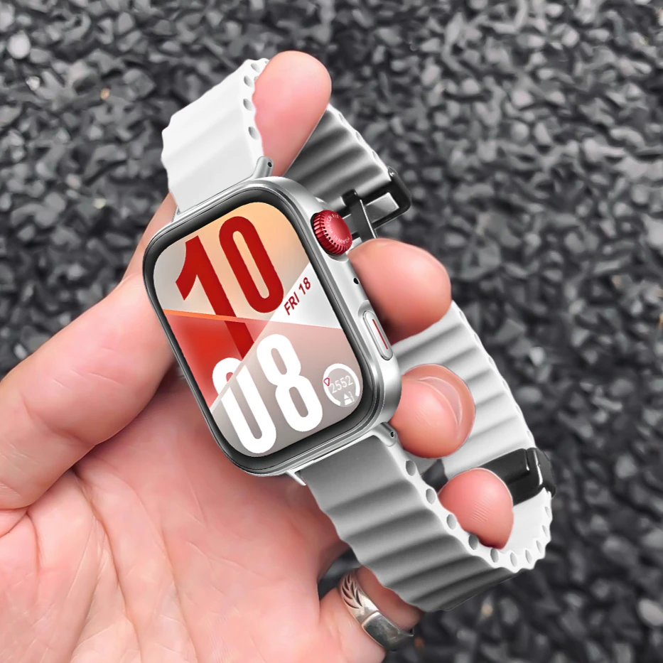 Huawei Watch Fit 3/4/4Pro用 マグネット式シリコンストラップ、交換用スポーツウォッチバンド、Huawei Watch Fit 3 2 1対応