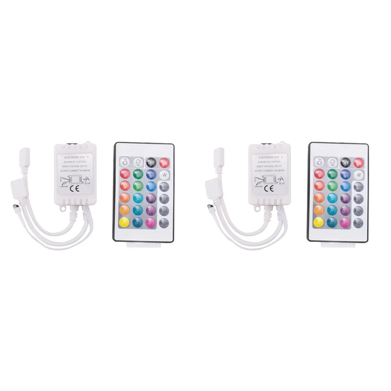

AS94-2X LED Strip Lights Controller,Controller RGB LED Strip Light Controller + Infrared Remote Control 24 Keys