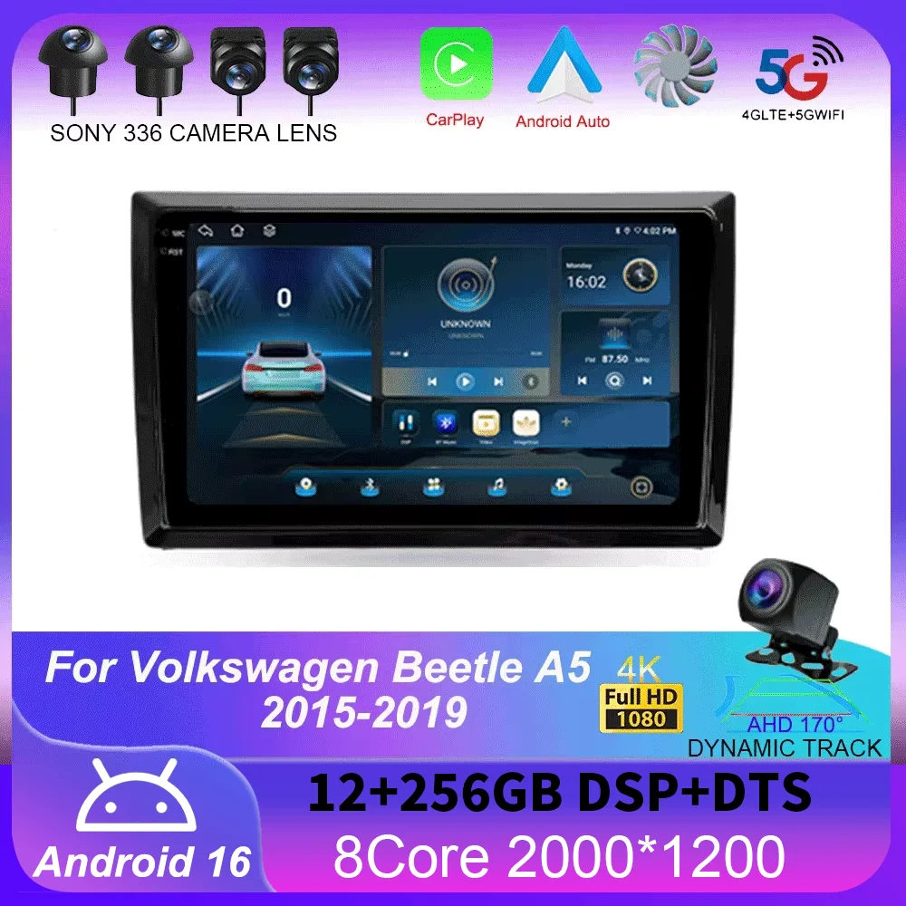 

Android 16 For Volkswagen Beetle A5 2011 - 2019 Car Radio Multimedia Video Player Navigation stereo GPS