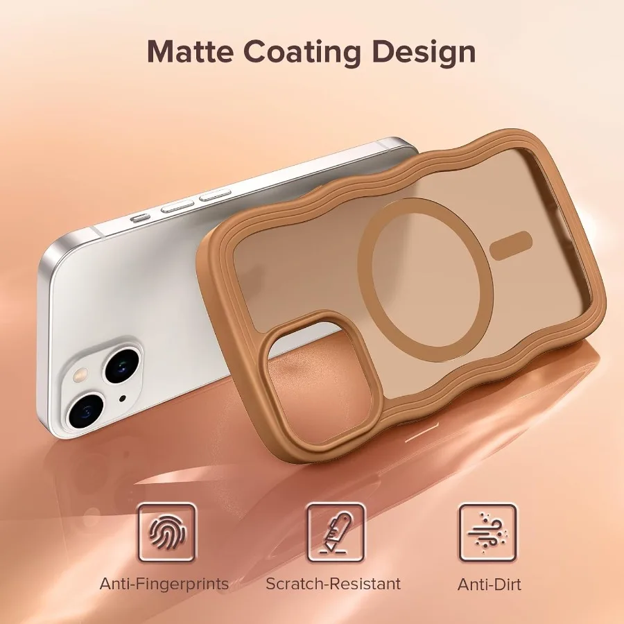 حافظة هاتف شفافة غير لامعة لهاتف iPhone 13/14 مع واقي شاشة مدمج وتوافق MagSafe: متين مقاوم للصدمات ومضاد