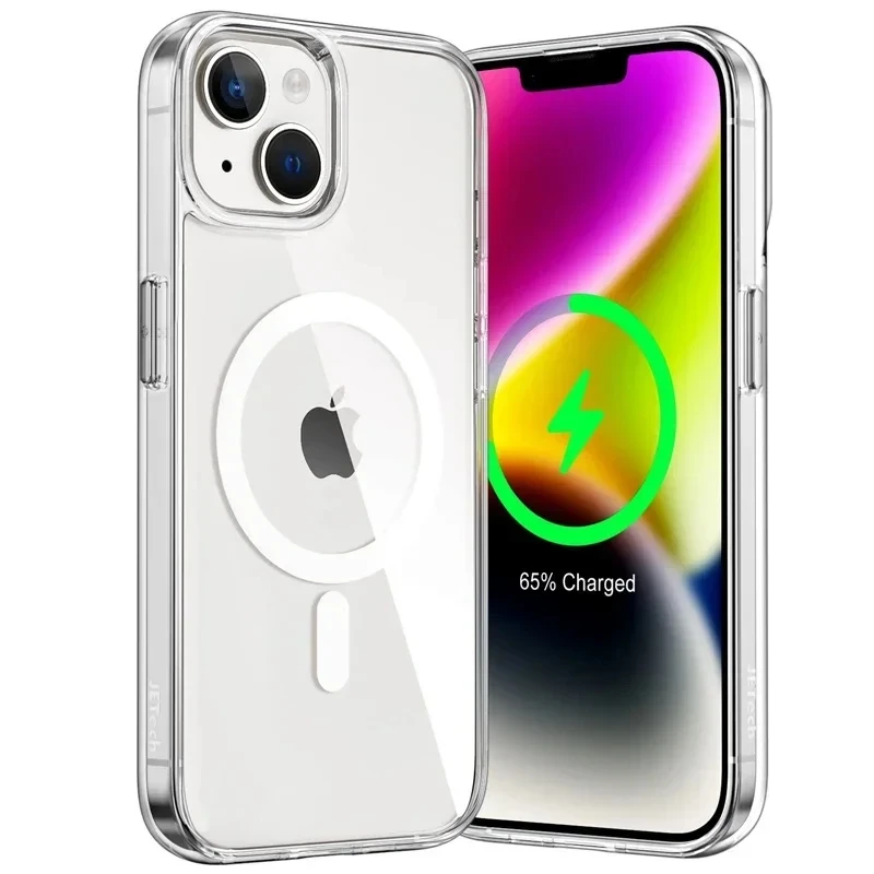 

Clear Magnetic Case For Apple iPhone 15 14 12 13 11 Pro Max Plus 13 12 Mini XS Max XR 8 7 SE SE2 With Magsafe Transparent Cover