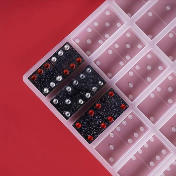 1 adet DIY domino döküm silikon kalıp el sanatları takı yapma araçları kristal epoksi reçine oyun kalıp