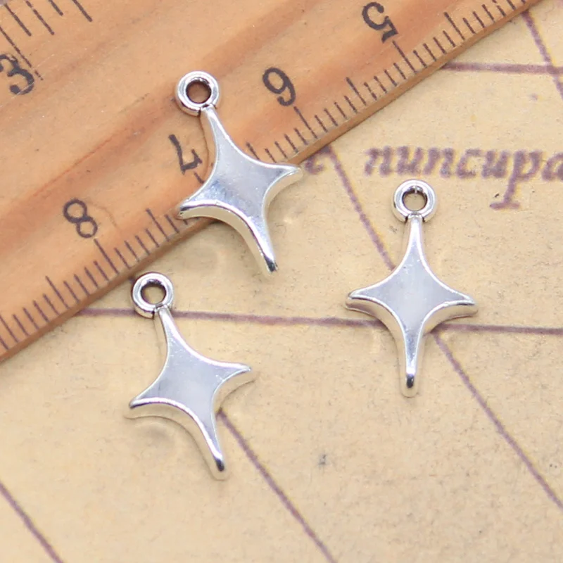 30 قطعة السحر الشمال ستار ستار الصليب 19x11 مللي متر العتيقة الفضة اللون المعلقات صنع DIY بها بنفسك اليدوية التبتية العثور على المجوهرات #1