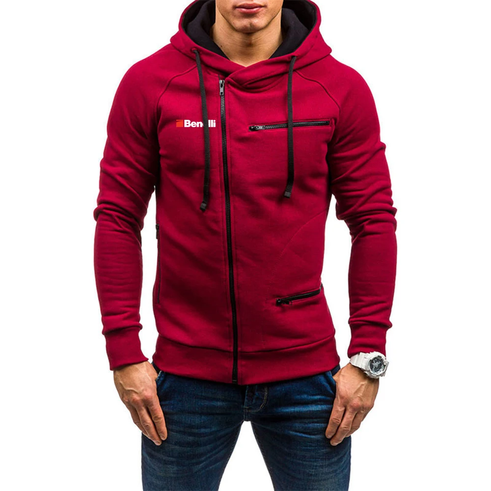 Benelli Geweer Vuurwapens Logo Nieuwe Mannen Lente En Herfst Print Harajuku Vierkleuren Rits Sweatshirt Comfortabele Hiphop Jas