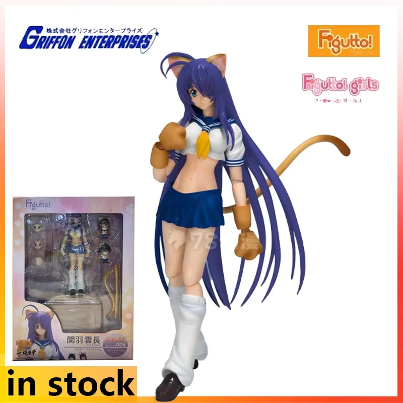 Figuras de PVC Japonesas de Griffon Enterprises, Muñecas Articuladas Figuto Girls, Ikkitousen Guan Yu Yun Chang, Modelos de Personajes con Orejas de Gato