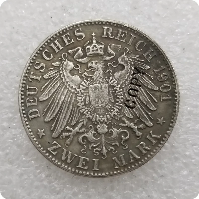 Germany 2 MARK ZWEI REICHSMARK 1901 Deutsches Reich coin RARE COPY commemorative coins-replica coins medal coins collectibles Ch