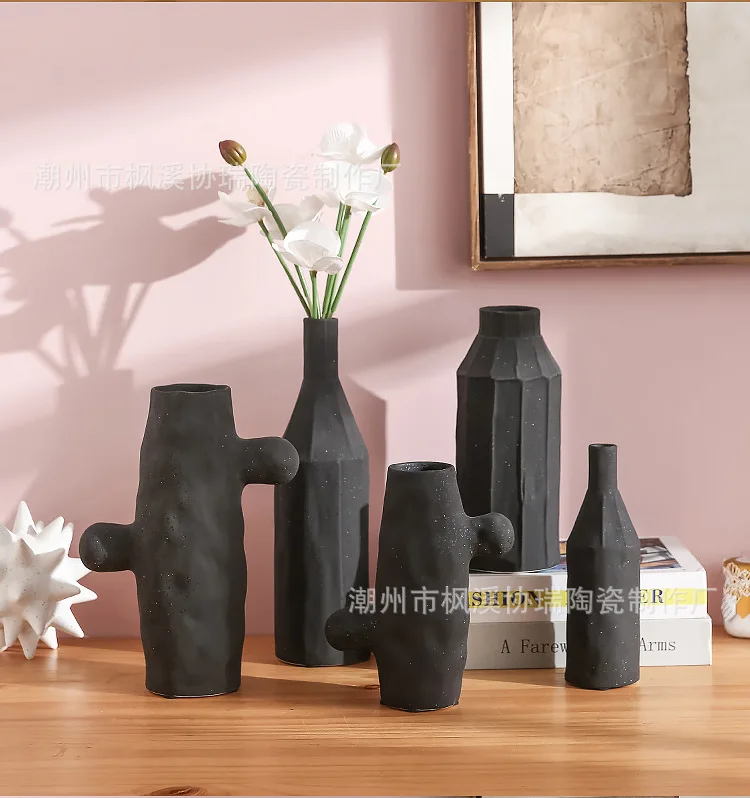 Creative Cactus Ceramic Vase Simulated Cactus with Polka Dots Flower Vase Floral Flowerpot Room Decoration Accessories