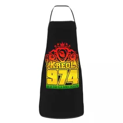 Custom Bib Kreol 974 Reunion Island Apron Men Women Unisex Adult Chef Kitchen Cooking Tablier Cuisine Painting