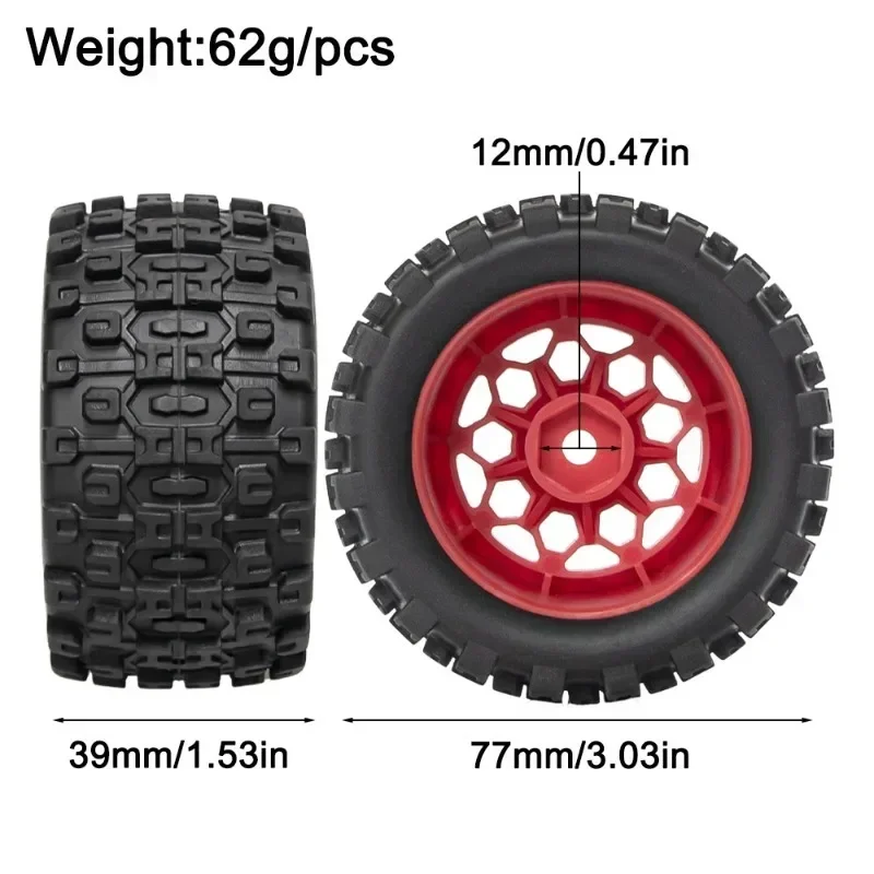 MX1.85 inch wide 77m*39mm 12mm Wheel Tires for ARRMA 1/18 Typhon ,GRANITE ,Redcat,Losi,Team,Kyosho,HPS,HPI