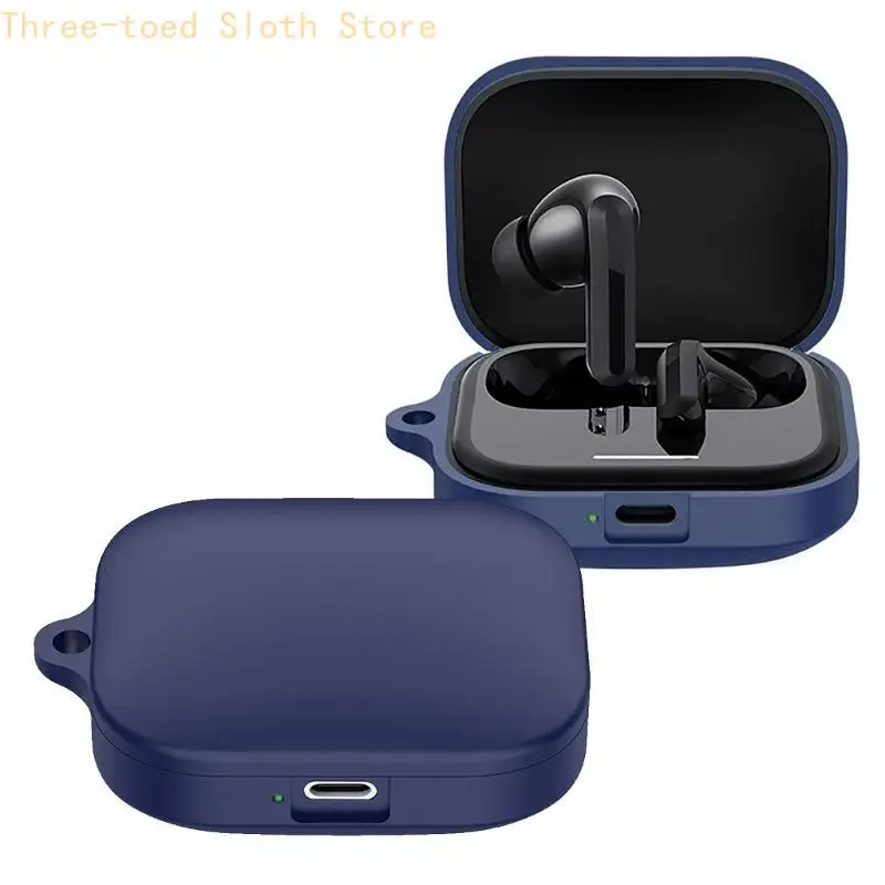 Thin Silicone Case for Redmi Buds 5 Earphones Flexible and Shockproof Covers with Keychain for Enhanced Protect E74A