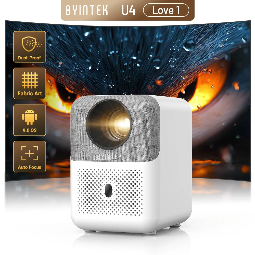 BYINTEK U4 LOVE 1 Smart Mini Home Theater Projector 4K 1080P Video Android WIFI for Smartphone Cinema