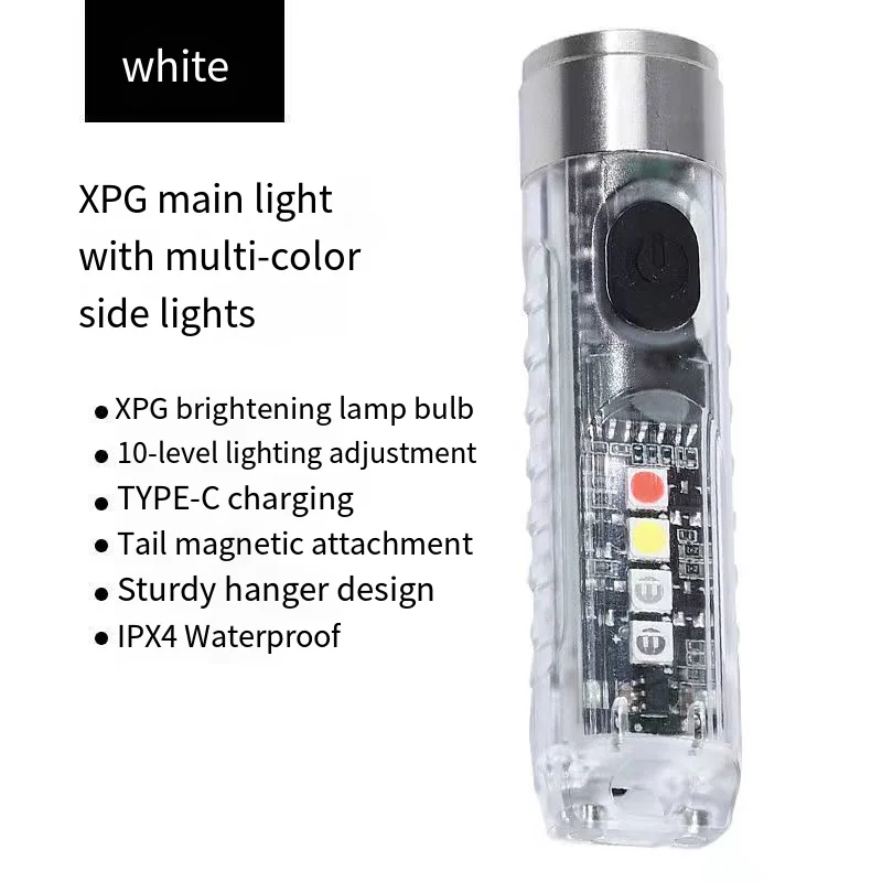 1PC Rechargeable Mini Keychain Flashlight with multi Modes and Magnetic Base - Ideal for Camping and Outdoor Activities