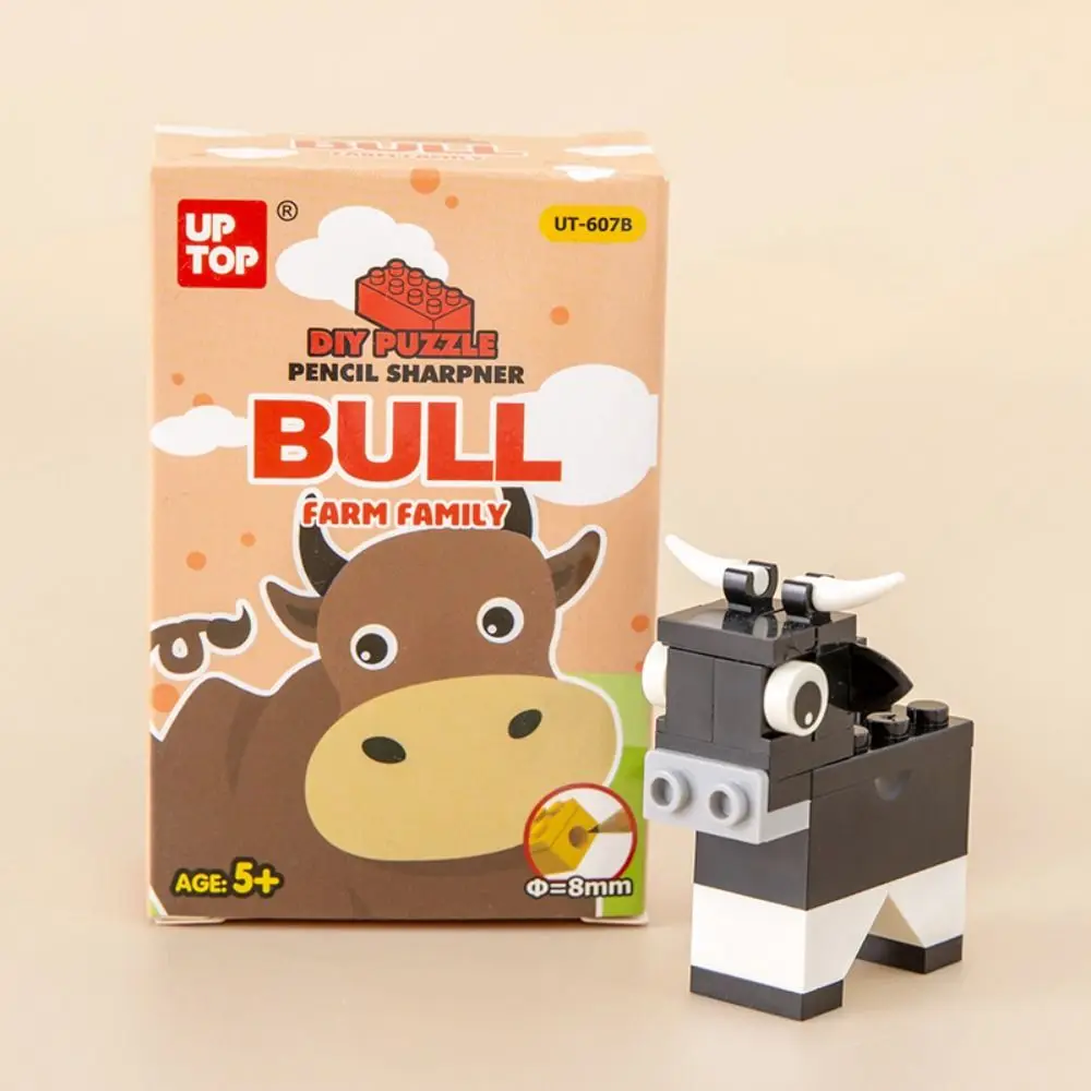Animal Shape Building Blocks Pencil Sharpener Sketching Puzzle Toys DIY Assembly Pencil Sharpener Drawing Writing