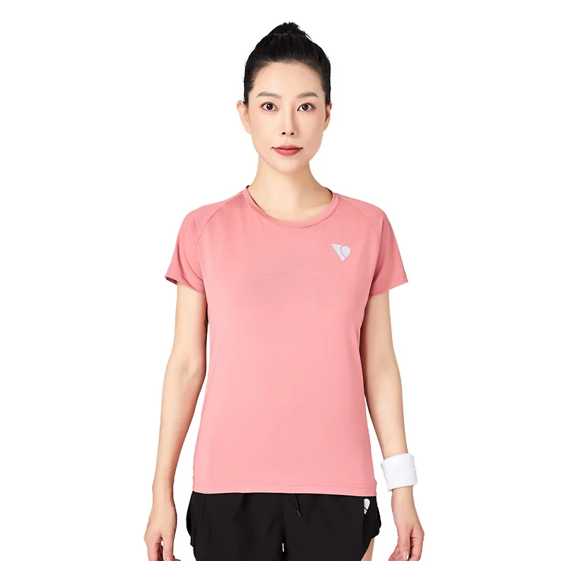 تي شيرت سبيدو للسيدات بأكمام قصيرة للجري في الهواء الطلق فضفاض ونحيف من حرير الحليب المطاطي ملابس رياضية كاجوال للياقة البدنية
