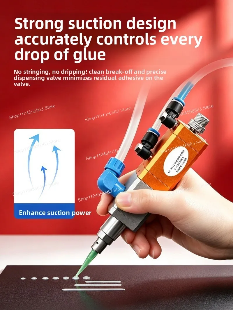 Back Suction Pneumatic Precision Dispensing Valve, Silicone UV Glue Coated Valve, Stainless Steel Thread Dispensing Accessories