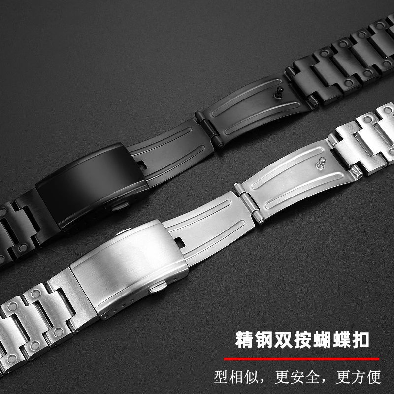 GM110 Stainless Steel Watch Band For Casio GM-110 Steel Band G-SHOCK Series GM110 Metal Watch Chain Silver Black Glod Bracelet