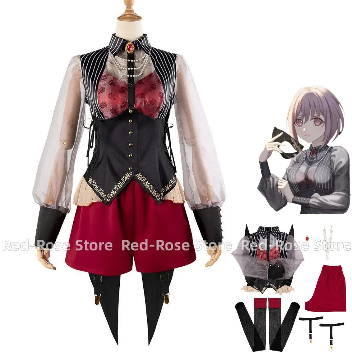 Anime BanG Dream! Nyamu Yutenji Amoris Cosplay Costume Ave Mujica Swallowtail Uniform Evening Dress  Carnival Suit