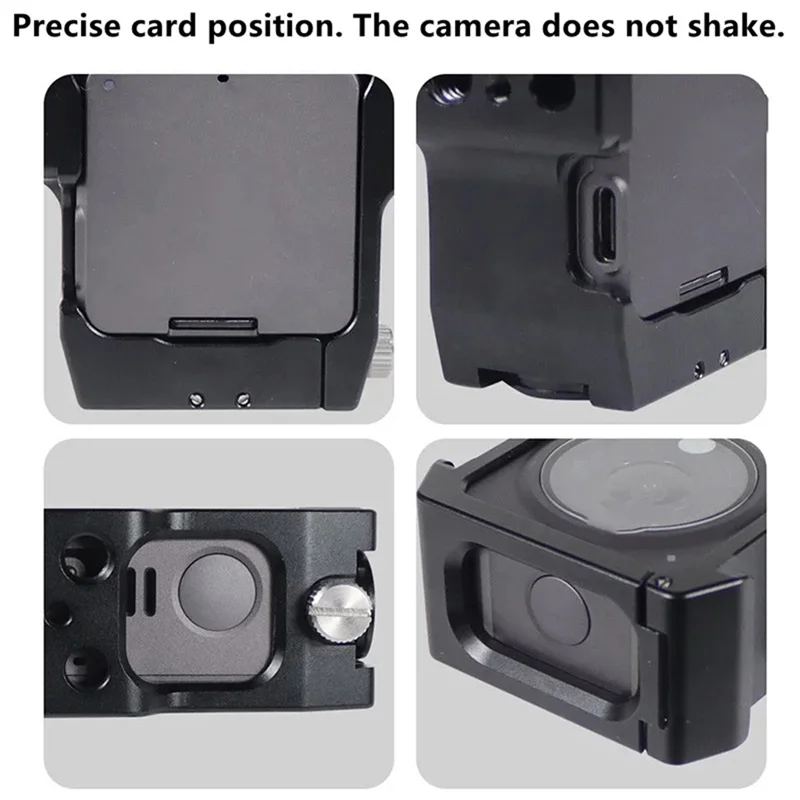 سبائك الألومنيوم إطار معدني غطاء للحماية تبديد الحرارة قفص حافظة 1/4 "الحذاء البارد جبل توسيع ل DJI Action 2 Cam