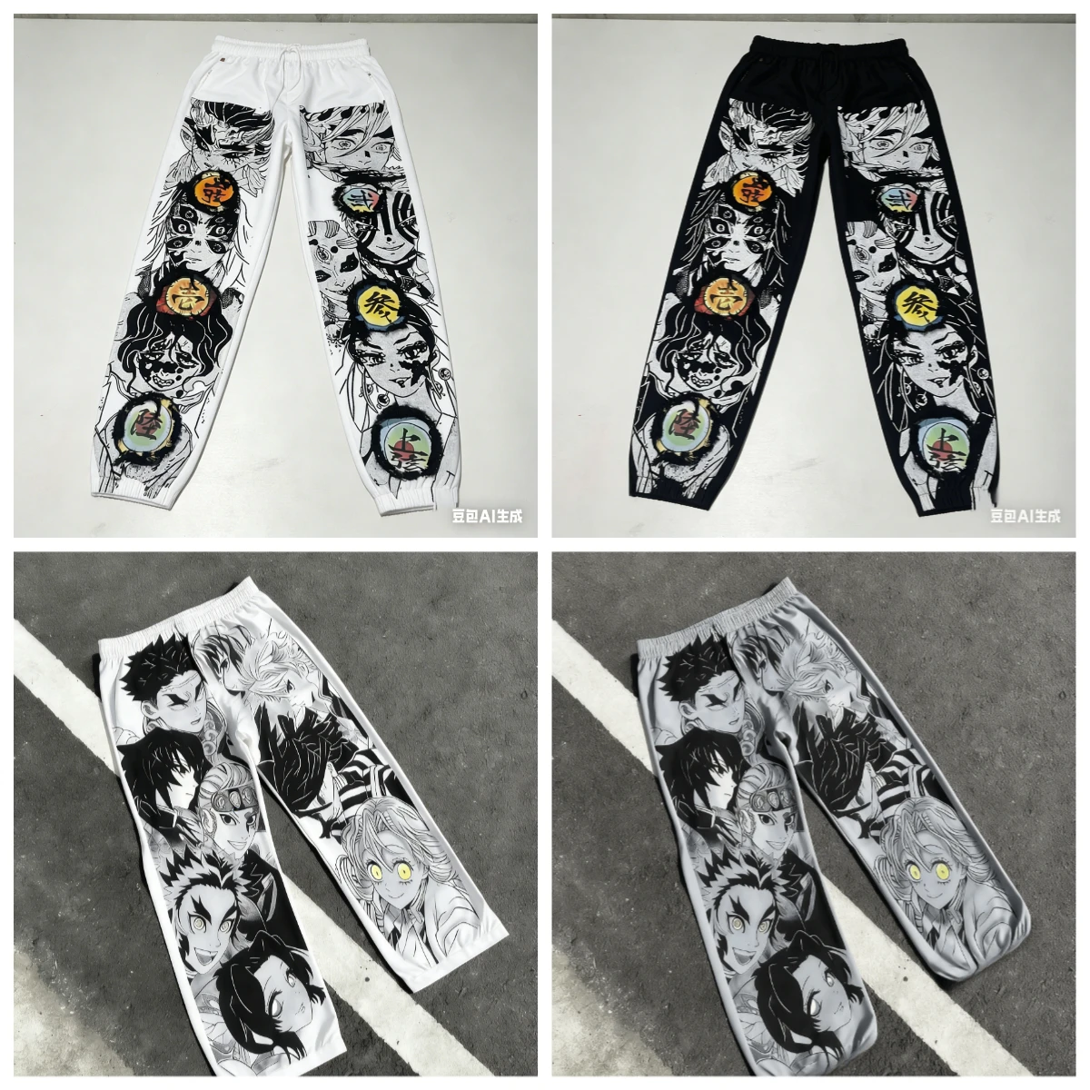 Pantalones Demon Slayer con estampado completo en 3D para adultos y niños! Pantalones Cortos Estilo Manga en Blanco y Negro para Atuendos de Convenciones de Cómics!