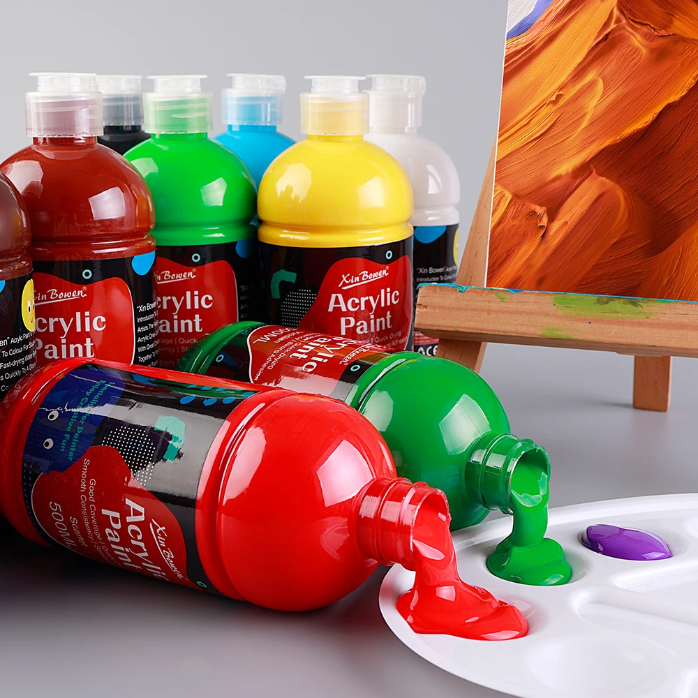 500ml acrylic pigment 14 color single bottle art studio for art students, sketching, painting, wall painting art pigment
