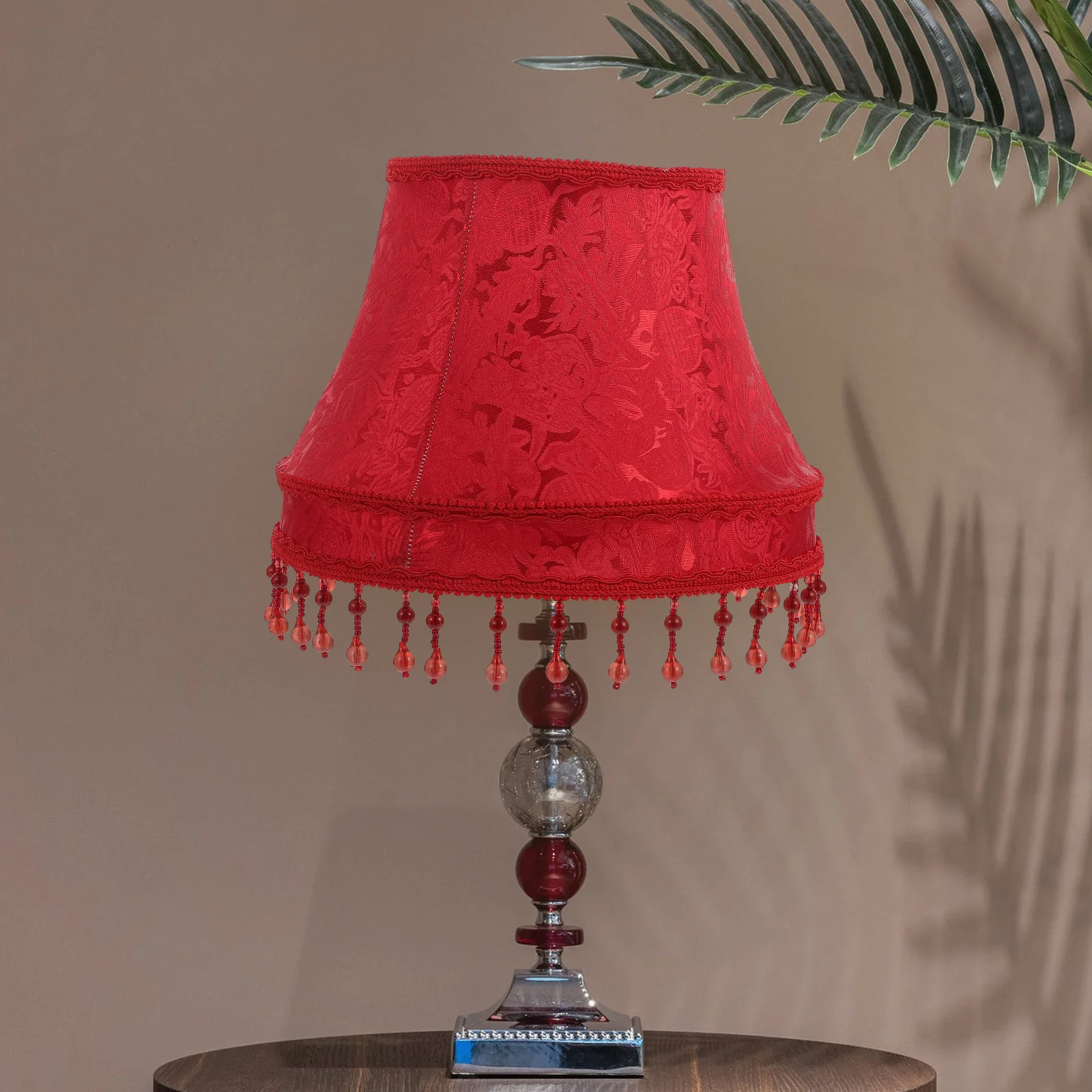 

1pc Retro Fabric Lampshade Vintage Red European Style Table Floor Light Cover Dustproof Durable Decorative Home Accessory Soften
