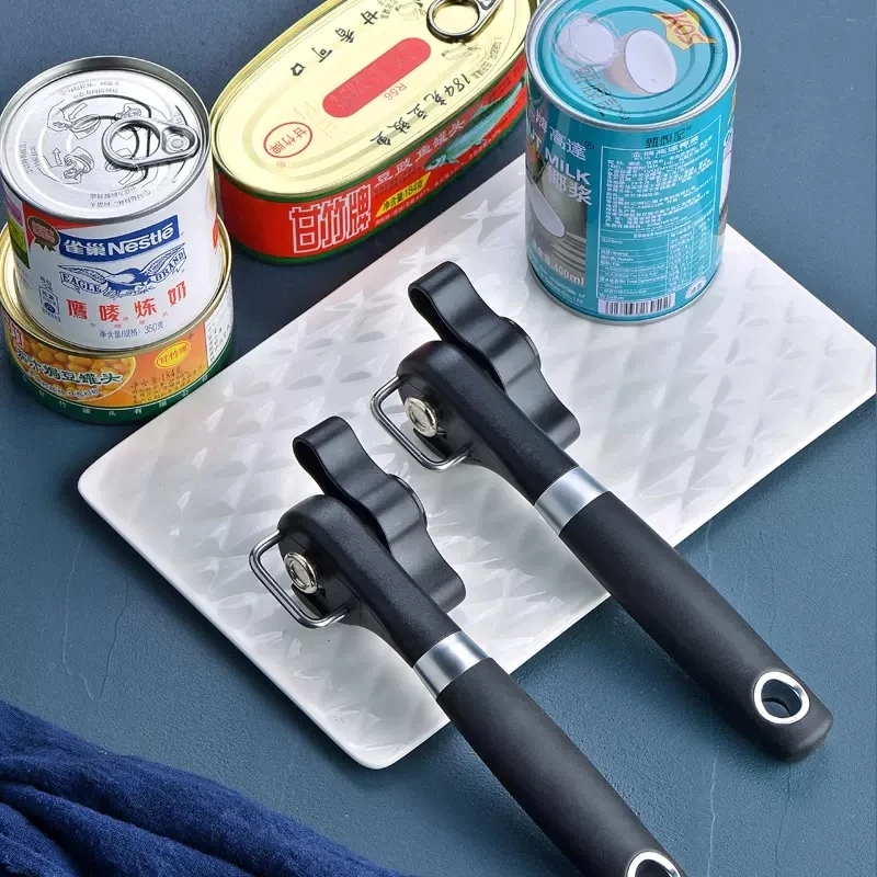 Can Opener Stainless Steel Professional Safety Multifunction Convenient Fast Save Time Easy Manual Jar Opener Kitchen Tools