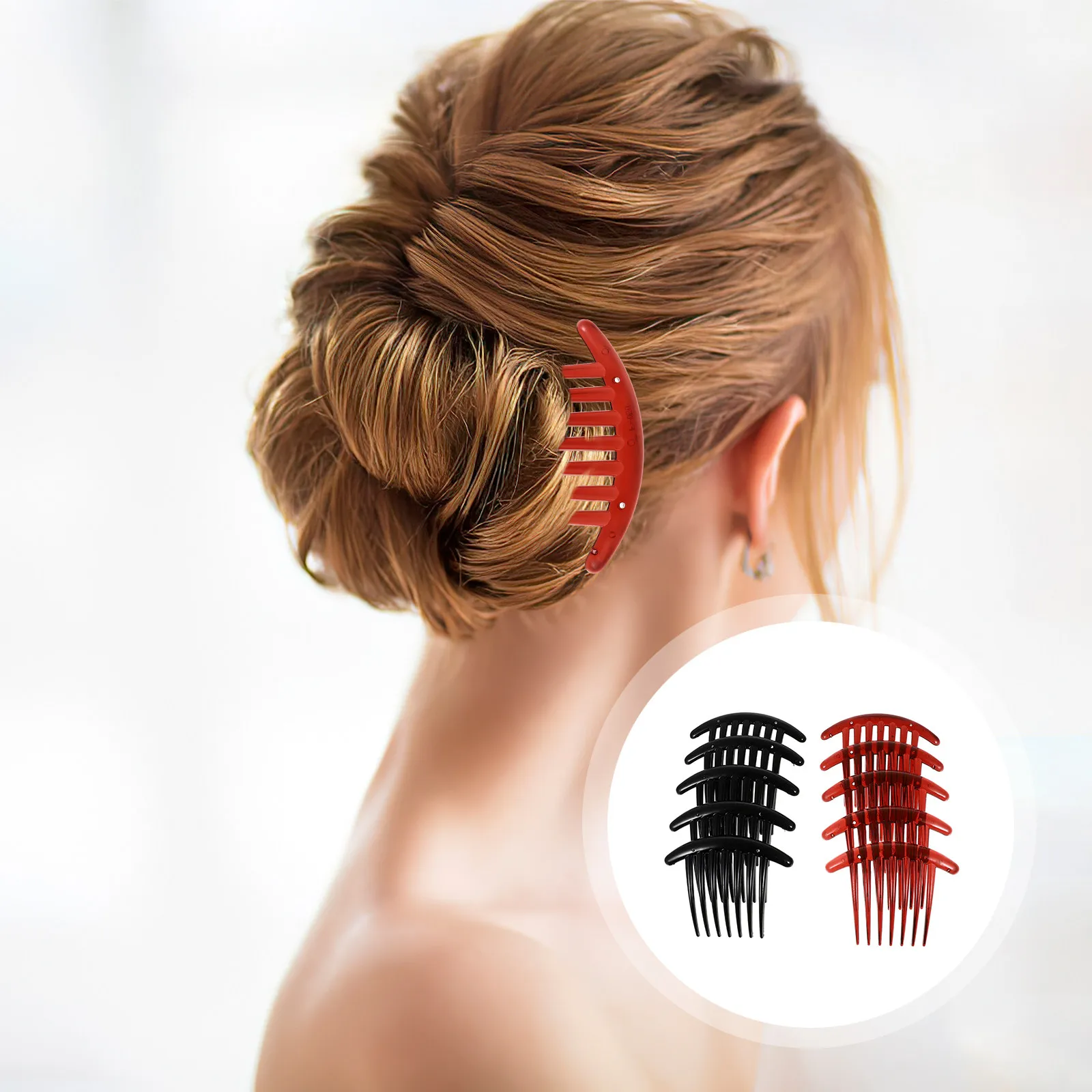 10Pcs Stylish Hairpin Comb Seven Tooth Plastic Glossy Hair Clip Comb for Women Wedding Party Prom Dancing Picnic Church Soiree