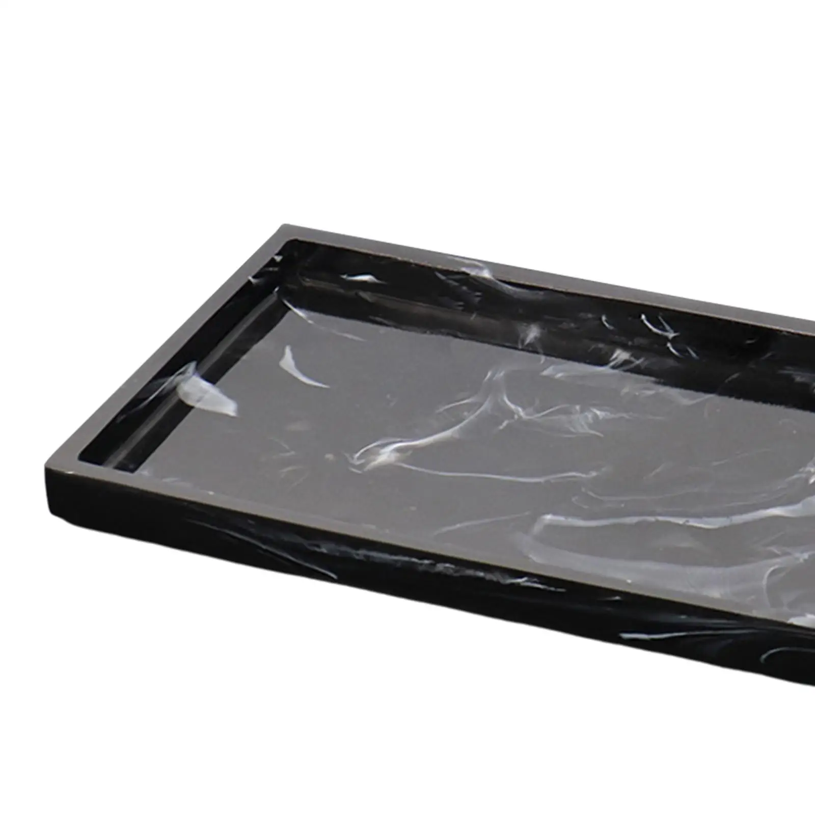 Piring Baki Penyimpanan Bak Mandi Resin Marmer Imitasi Nordic Piring Persegi Panjang untuk Perhiasan Jaringan Sabun Kosmetik Tanaman Sampo