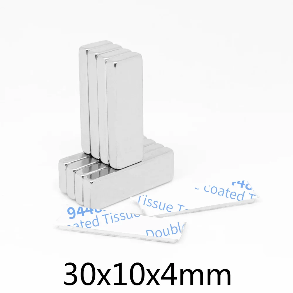 30x10x4mm Block Powerful Magnets Strong Magnet With Glue Tape For Fridge, DIY, Building, Scientific, Craft  30x10x4  30*10*4