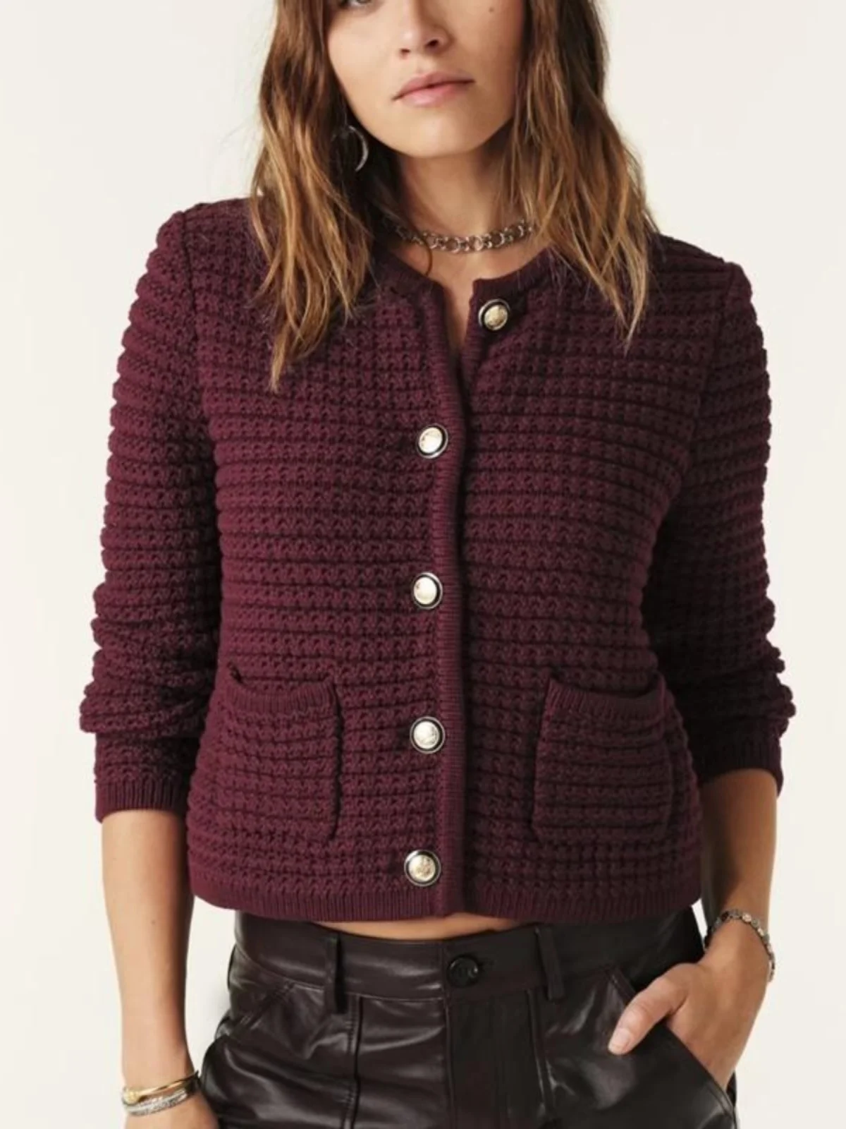 Nieuwe kleur BS puur katoen gebreid vest jas enkele knop Bla Ele Thi Weave lente zomer herfst dames Faion