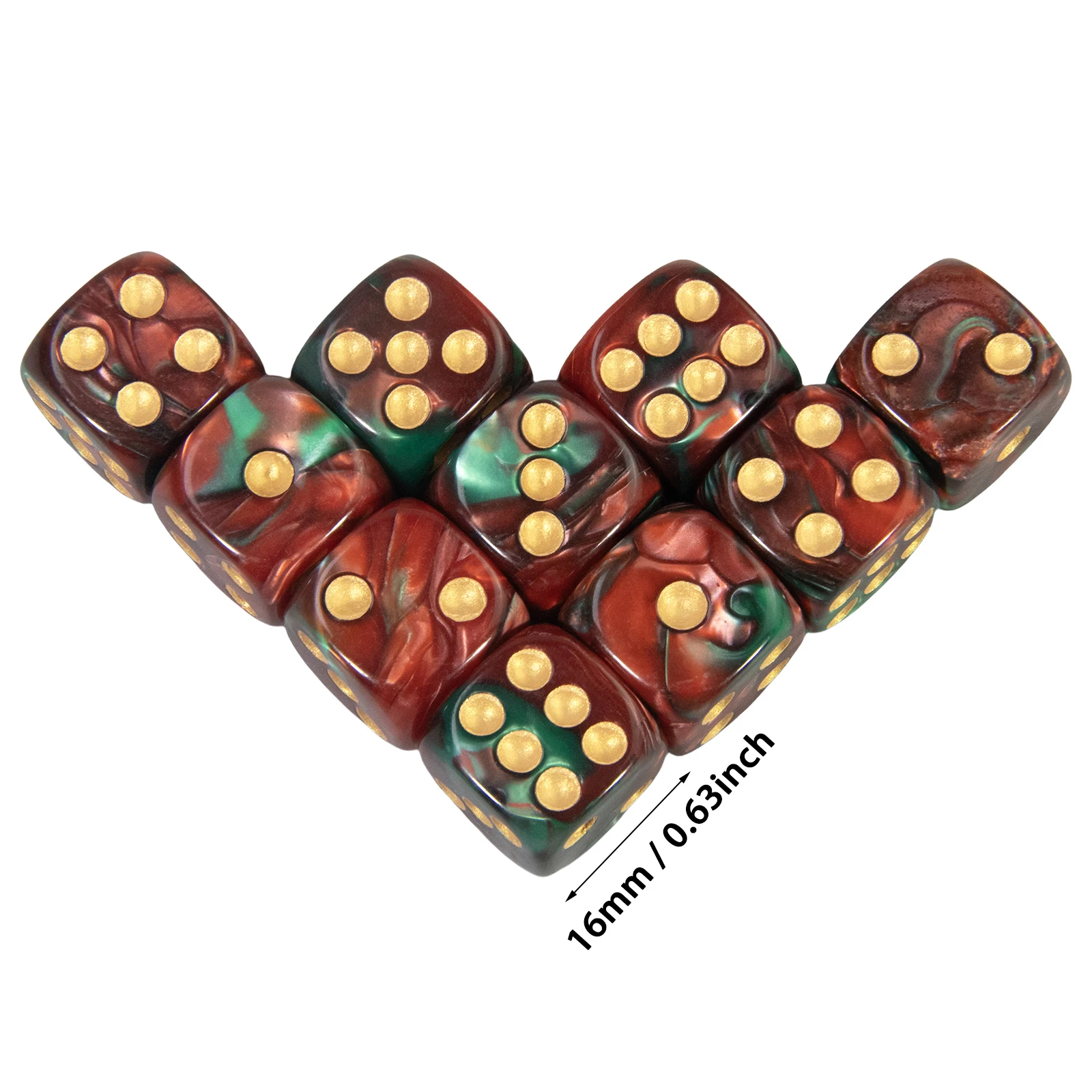 10pcs 16mm D6 Dice Mixing Color Rounded Corner Dice for Poker Game Family Entertainment Party Gathering Games view 4