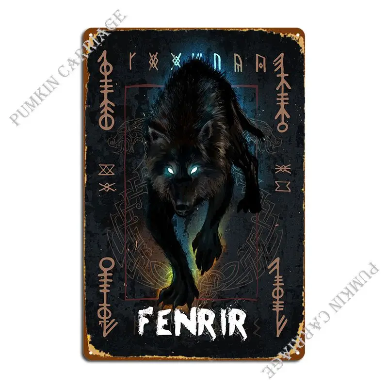 

Fenrir The Norse Wolf Metal Plaque Rusty Custom Cinema Party Pub Tin Sign Poster