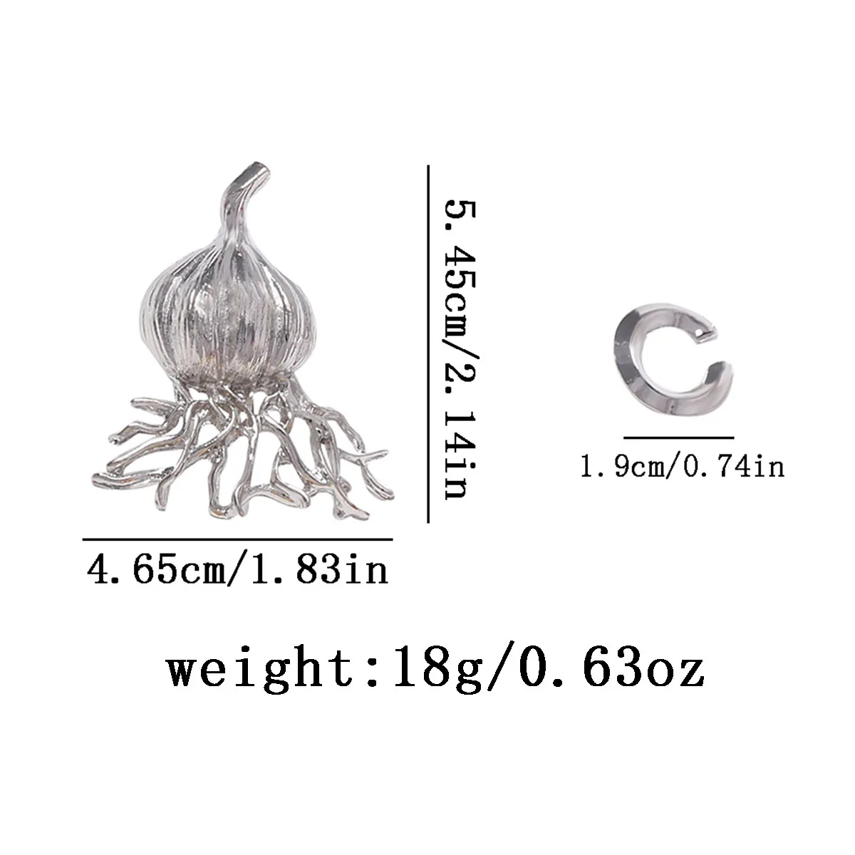 Personalized Design Vintage Silver Garlic Shape Drop Earrings for Women Unique Statement Jewelry Holiday Party Gifts