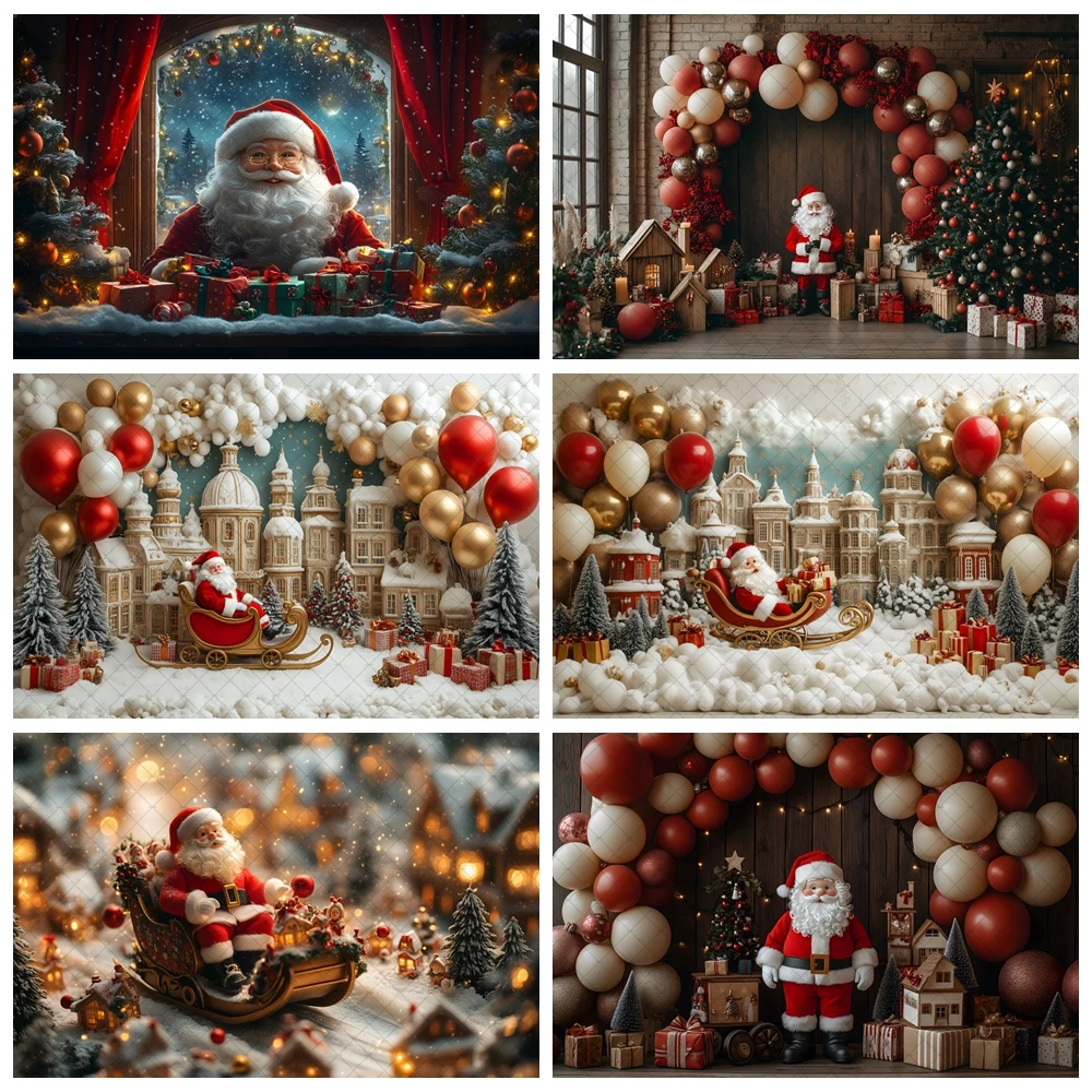 

Christmas Photography Background Balloon Santa Claus Dream Photo Background Christmas Party Supplies Home Wall Decoration Banner