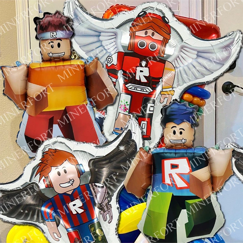 2個入り漫画ロブロックス風アルミ箔風船セット 可愛いロボット - Party Games In Roblox のレビューと価格