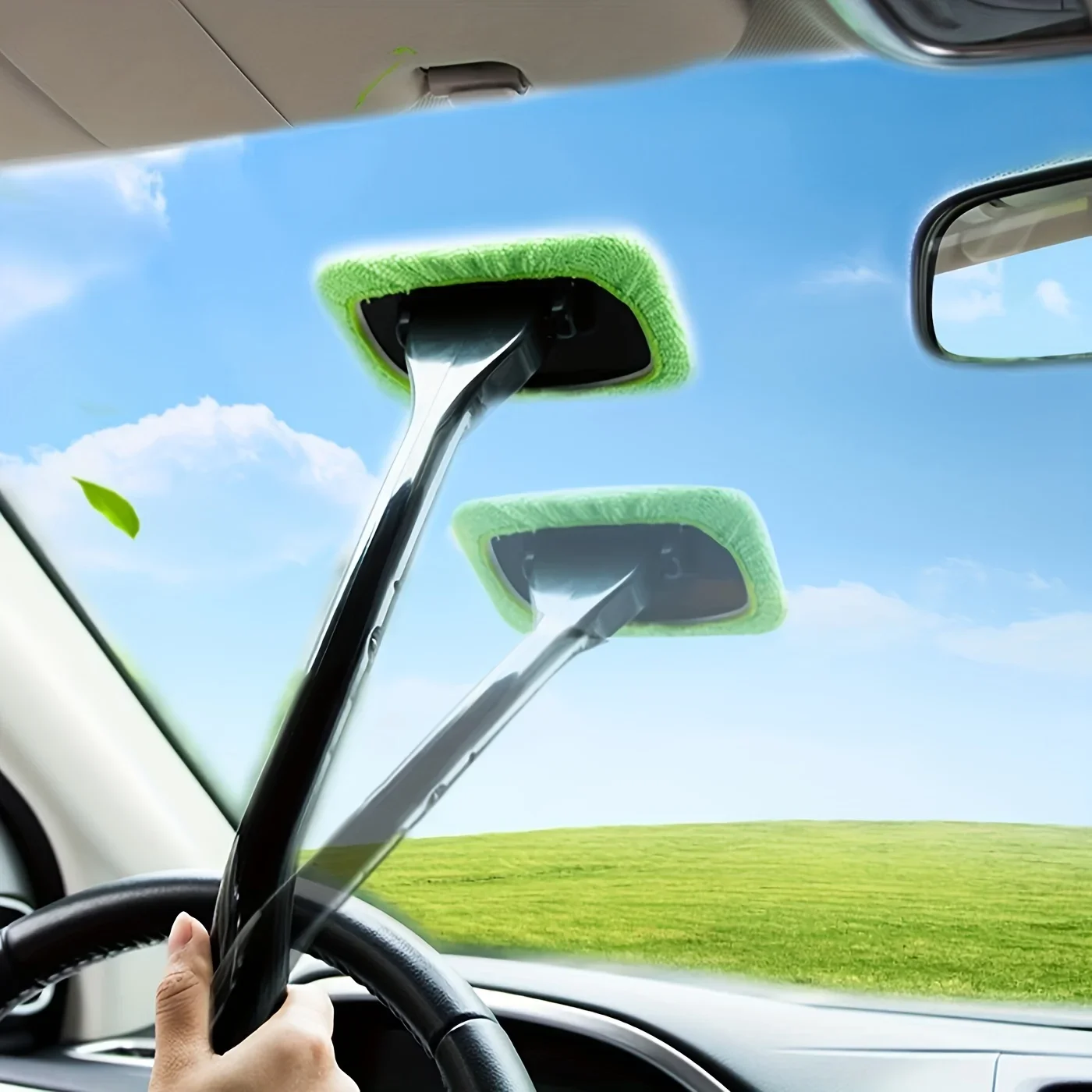 

1pc, Long Handle Car Window Windshield Cleaner Brush Kit - Easy To Use Wipe Tool For Cleaning And Protecting Your Windshield
