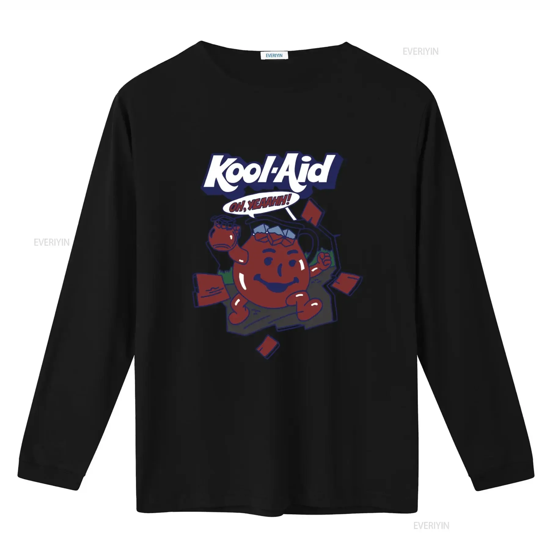 Kool Aid Mens Oh Yeah T Shirt Drink Mix Man Design Gray New M L vintage Washed Casual Stretched Versatile streetwear fashion