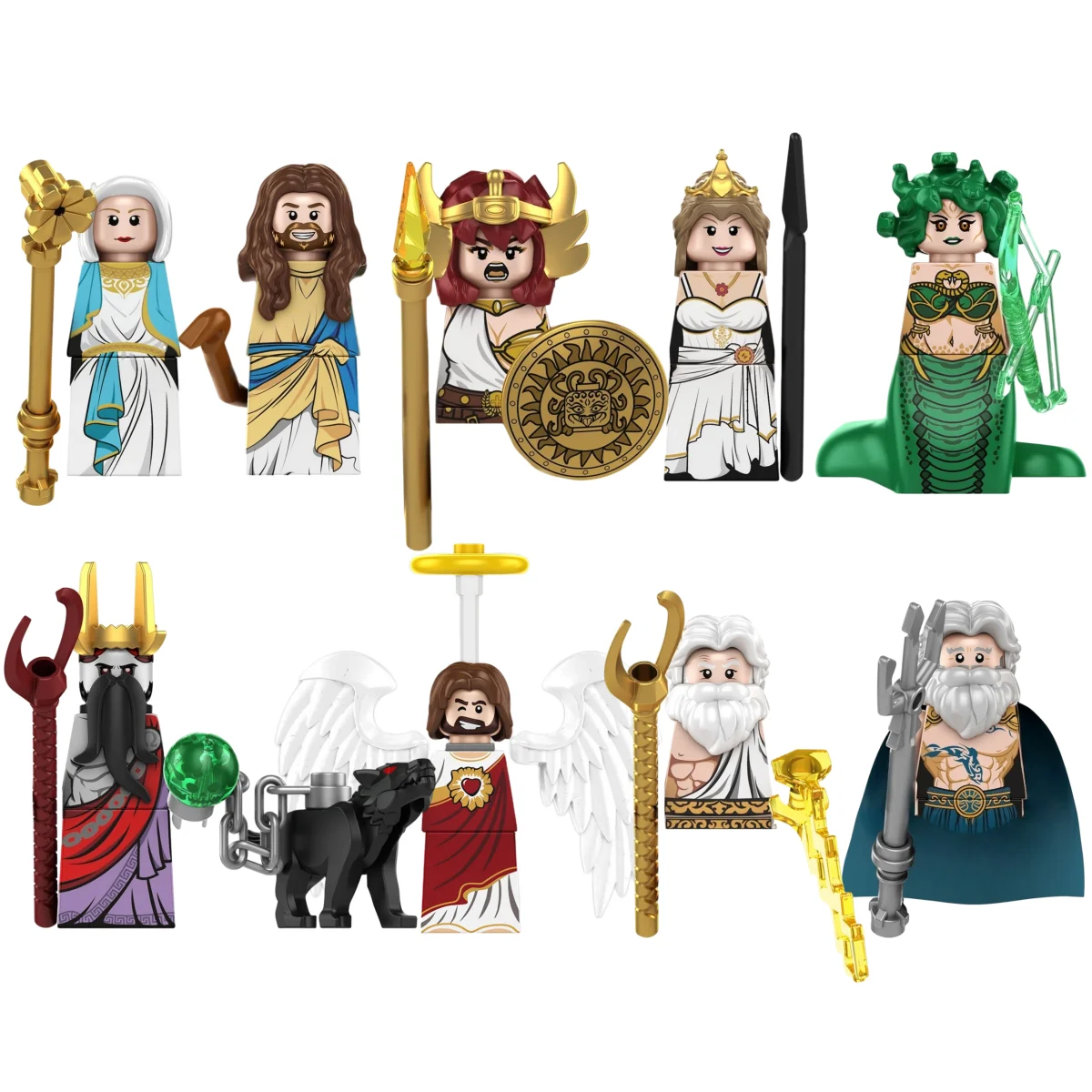 Caja Sorpresa TP1044 Mini Figura Mitología Griega Medusa Poseidón Zeus Bloques de Construcción Jesús Hades Atenea Juguetes Modelo de Bloques de Construcción