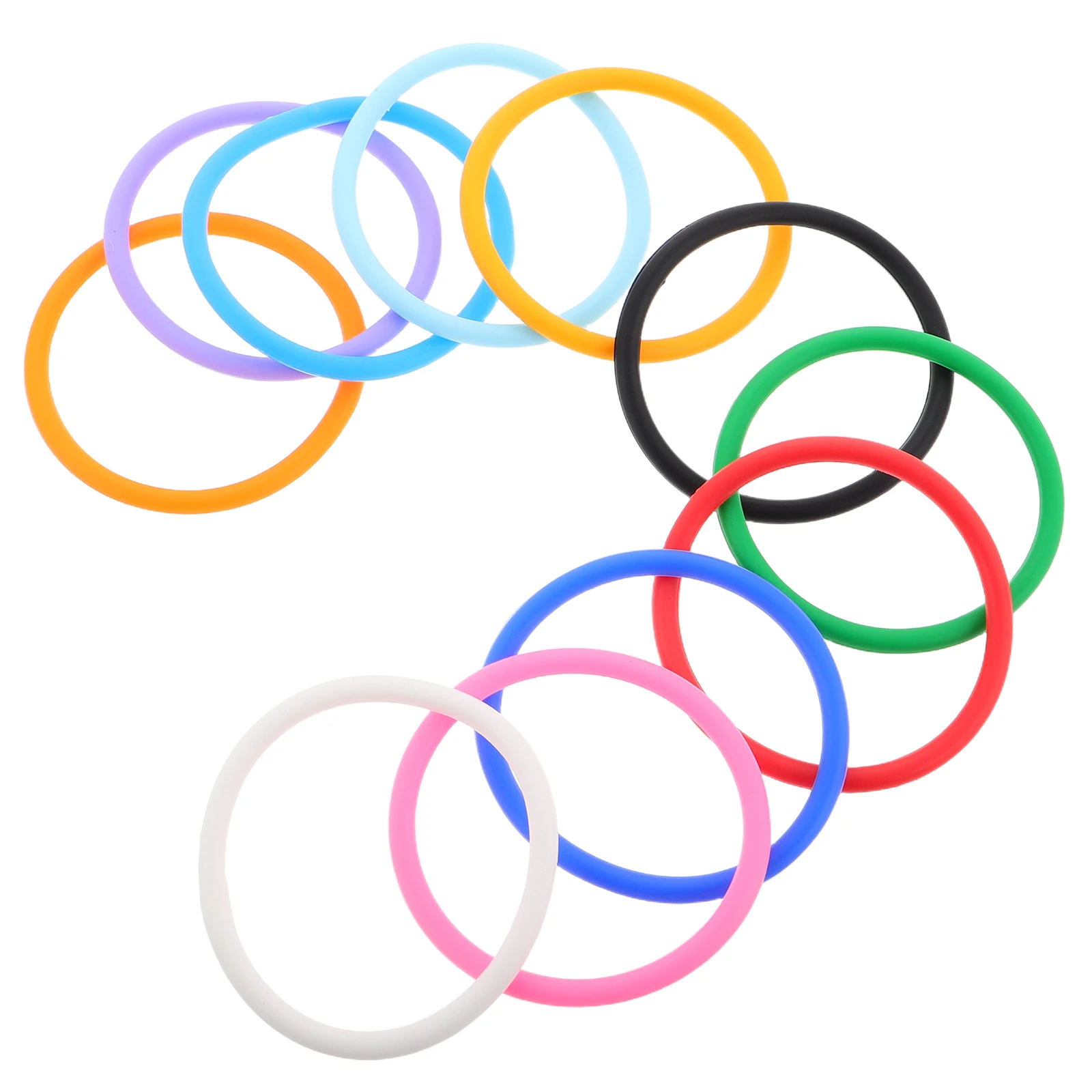 

11 Pcs Silicone Bracelet Fashionable Wristbands Chunky Silica Gel Keychain Women Men Lightweight Portable Candy Colored Bangle